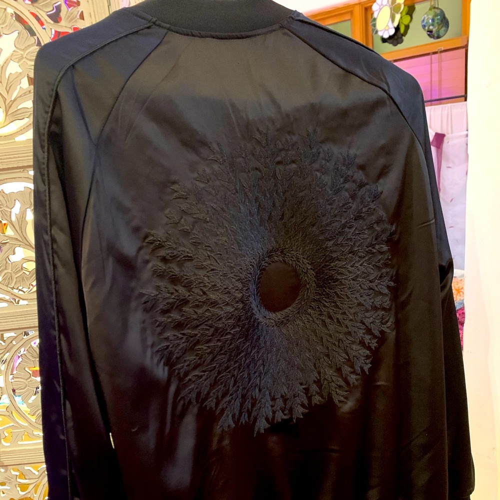 Black Satin Embroidered Jacket